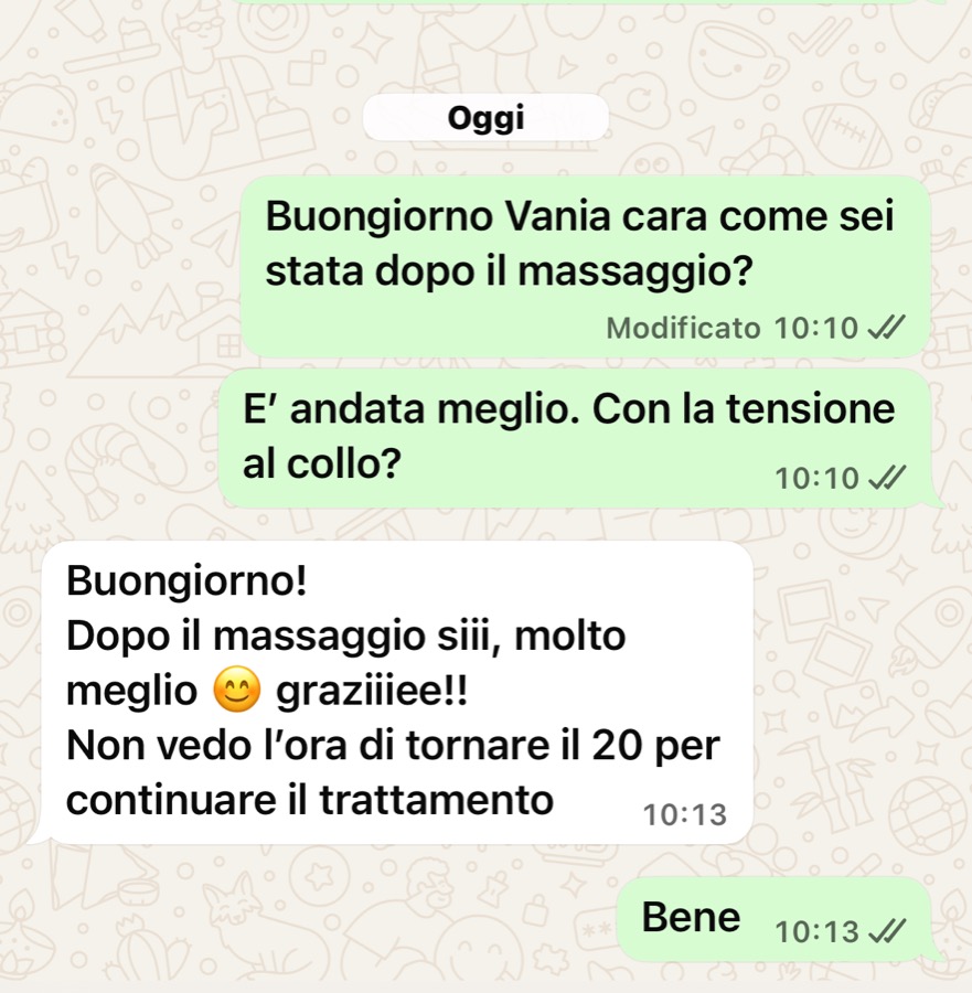 Recensione WhatsApp cliente Vania